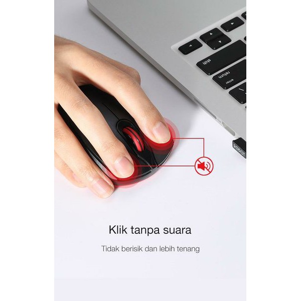 ROBOT M310 Mouse Wireless 2.4 GHz Mute Key Mouse SILENT CLICK 2.4G USB Receiver Mengklik Tanpa Suara