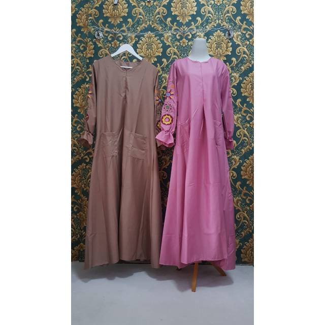 Gamis Ratna Bordir Tangan Balon