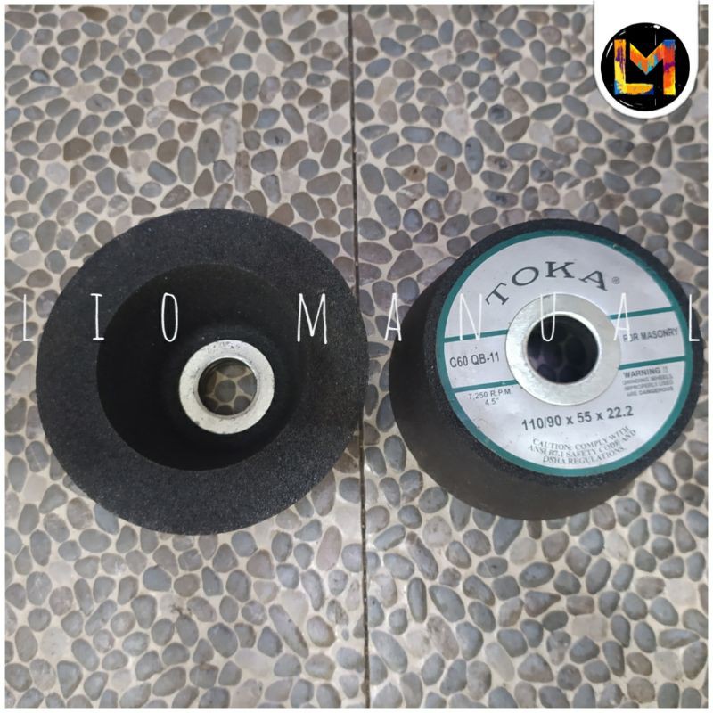batu gerinda asah 4 inch TOKA C 60 QB-11 siz 110/55 x 55 x 22.2 grit 60 batu gerinda mangkok 4 in