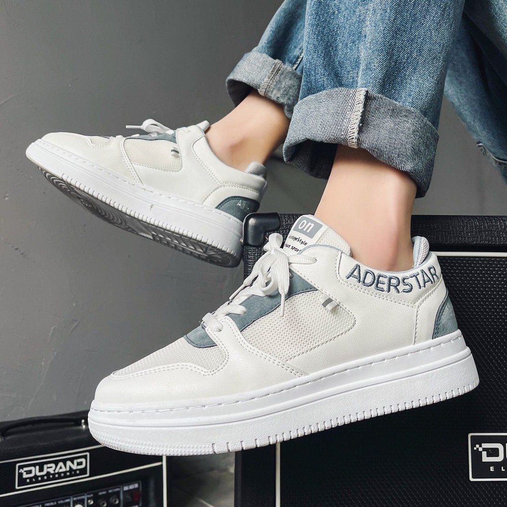 ❧☌Sepatu pria baru pemuda mesh bernapas papan olahraga siswa semua pertandingan putih kain anti sel