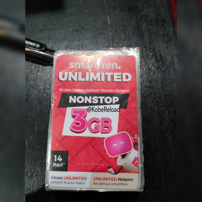 Voucher Smartfren 3GB (6GB) Unlimited Nonstop