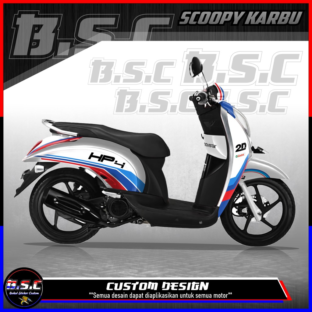 Sticker Decal Full Body Scoopy Karbu Scoopy Old Motif Bmw White Shopee Indonesia