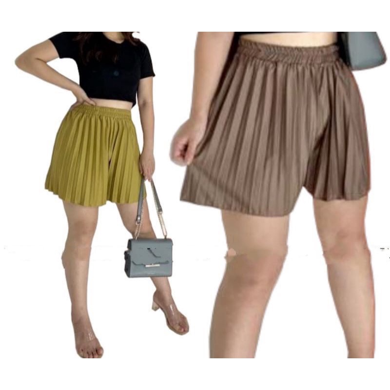 𝐁𝐄𝐋𝐈 𝟏 𝐃𝐀𝐏𝐀𝐓 𝟖𝐩𝐜𝐬 - HOTPANTS JUMBO PLISKET KLOK REMPEL BESAR - HOT PANTS NAGITA CELANA PENDEK HYGET MURAH SALE / CELANA PENDEK WANITA