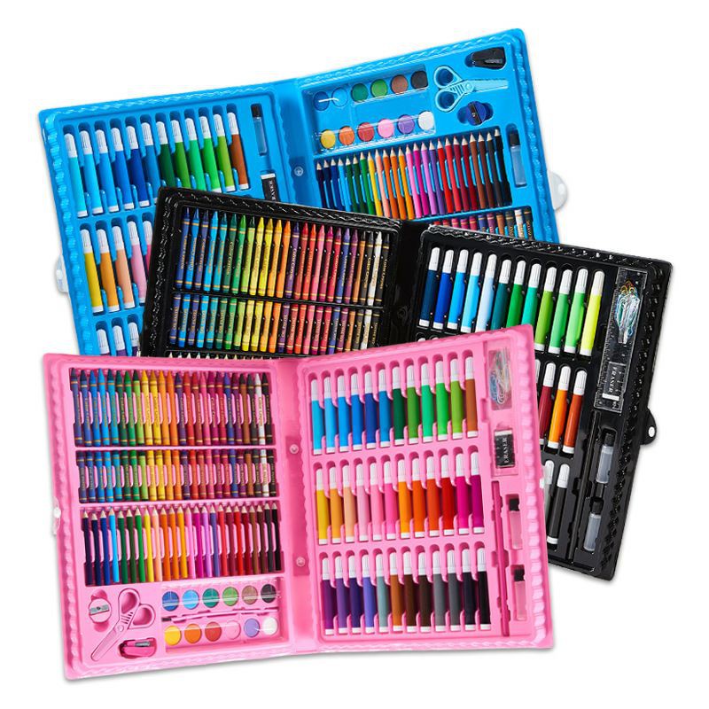 CRAYON SET 150PCS KRAYON MEWARNAI ANAK 150PCS SPIDOL WARNA ALAT MELUKIS MEWARNAI MENGGAMBAR PENSIL KRAYON 1 SET ART COLOURING