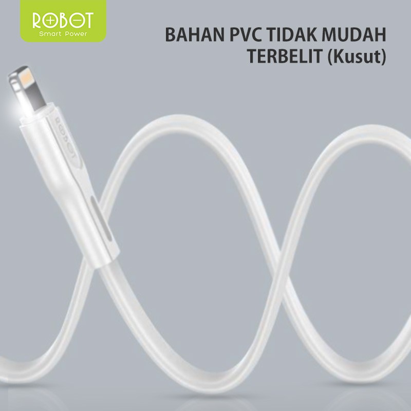 ROBOT Kabel Data RDL100S buat hp iPhone iPad Apple 1M Data Cable - Garansi 1 Tahun