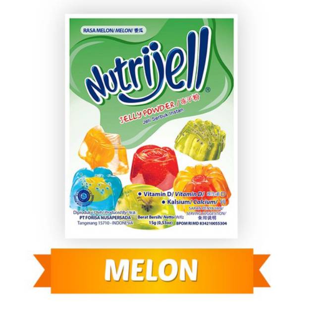 Tepung serbuk agar jelly NUTRIJELL nutrijell Melon 15gr