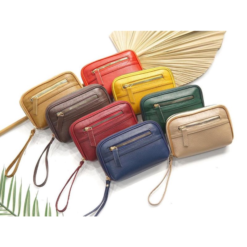 Dompet Kulit Wanita / Dompet Panjang Asli Sapi Garut Motif Jeruk