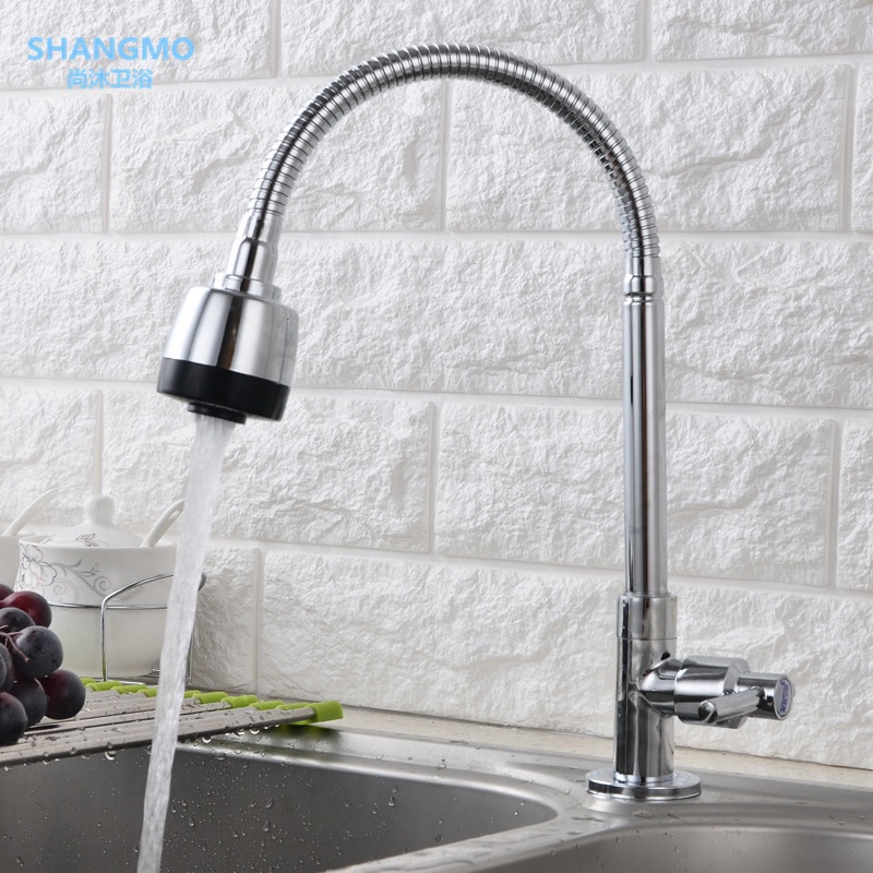 Kran Keran Air Angsa Fleksibel Wastafel Tembok Sink Minimalis Premium Stainless Kuningan Cuci Piring