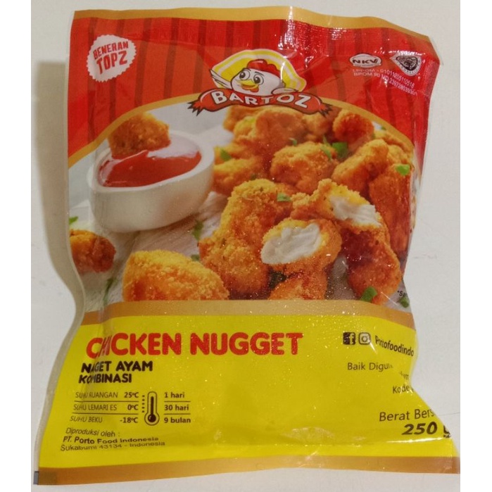 

BARTOZ CHICKEN NUGGET 250 GR NAGET AYAM KOMBINASI