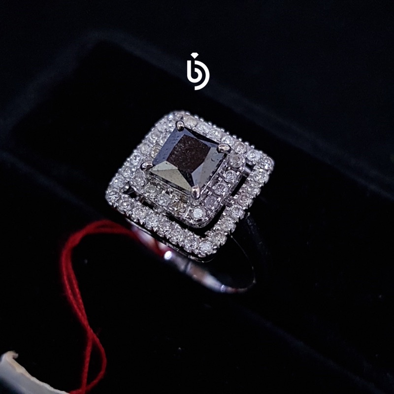 Cincin emas berlian hitam asli natural black diamond