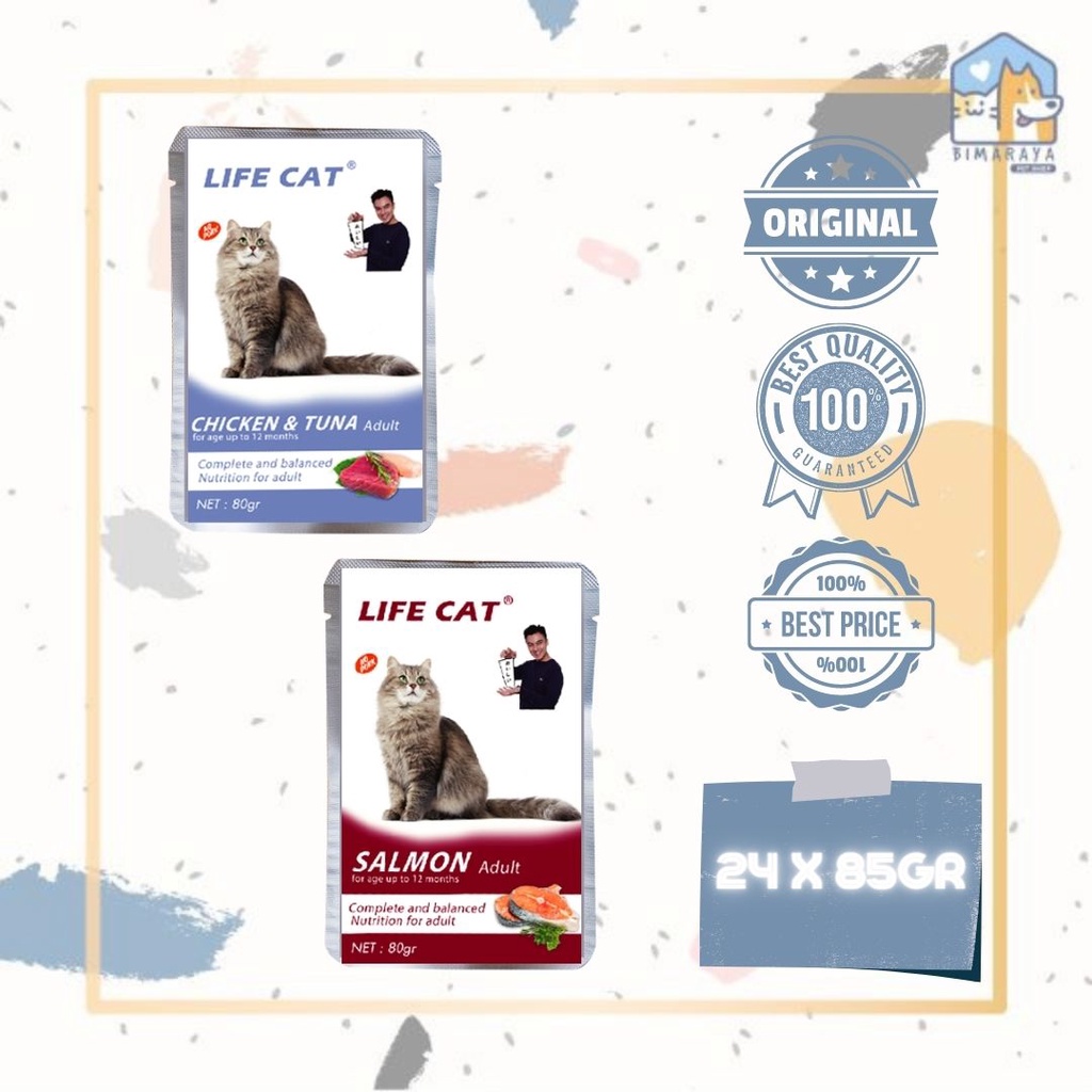 MAKANAN BASAH LIFE CAT ADULT WET FOOD 24 X 85GR (BOX)