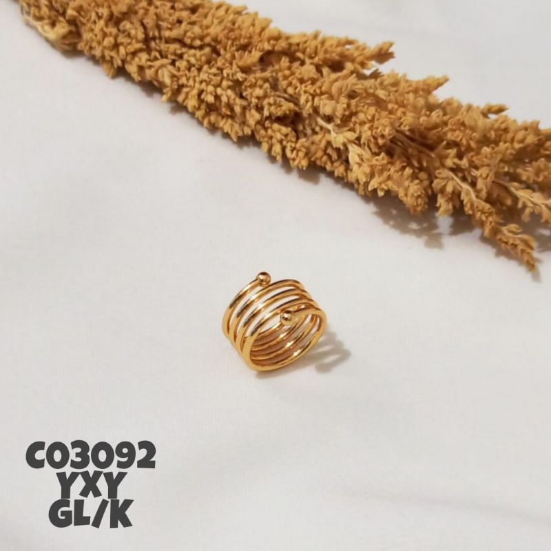 Cincin ulir Yaxiya warna gold C03092