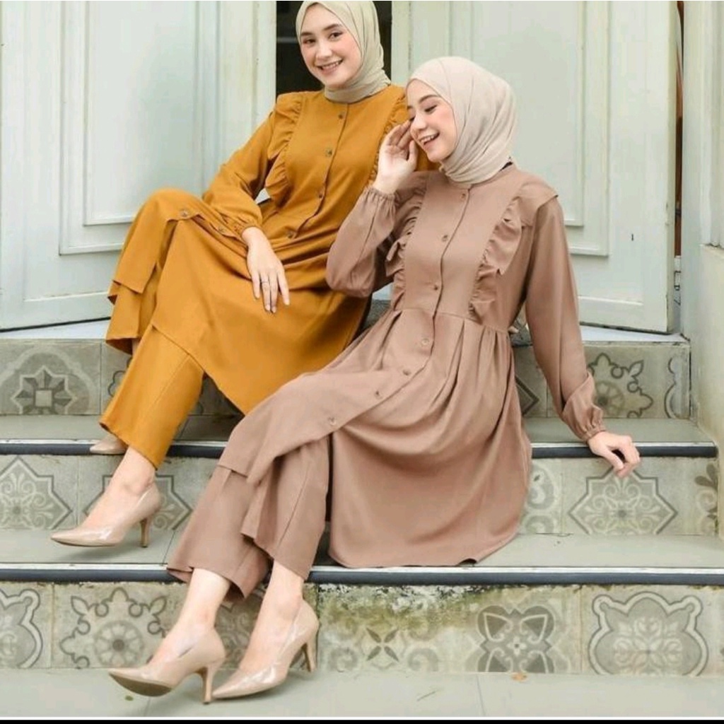 VANYA SET - SETELAN LONG TUNIK KEKINIAN | SETELAN WANITA TERBARU | SET DAILY SETELAN LONG TUNIK | IZDIHAAR OLSHOP