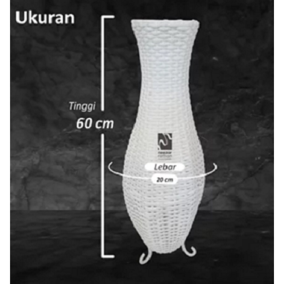 Pot Bunga Guci Vas bunga minimalis kerangka besi Pot rotan plastik Guci Rotan