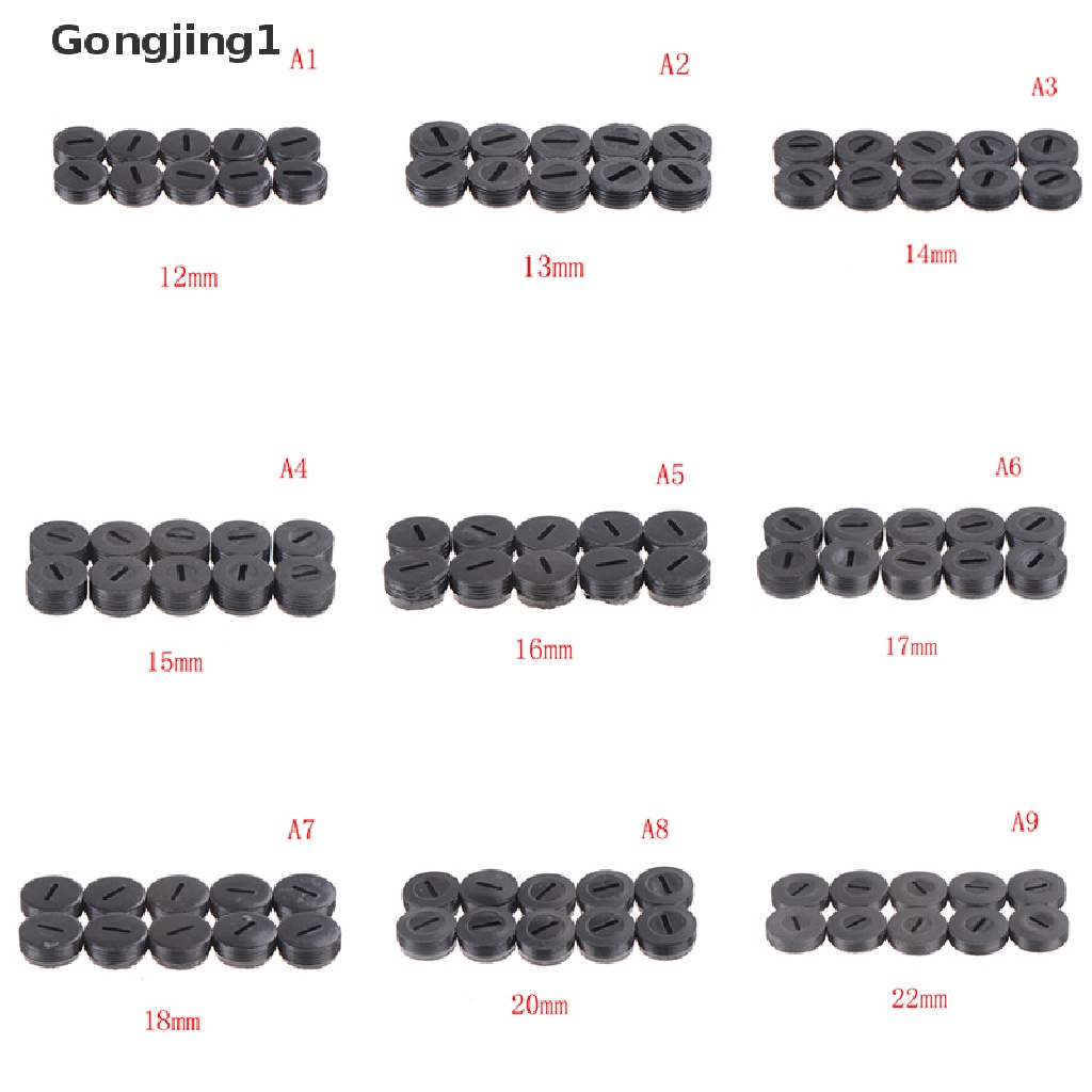 Gongjing1 10Pcs Cover Holder Brush Karbon Hitam 13 14 15 16 18 20 22mm