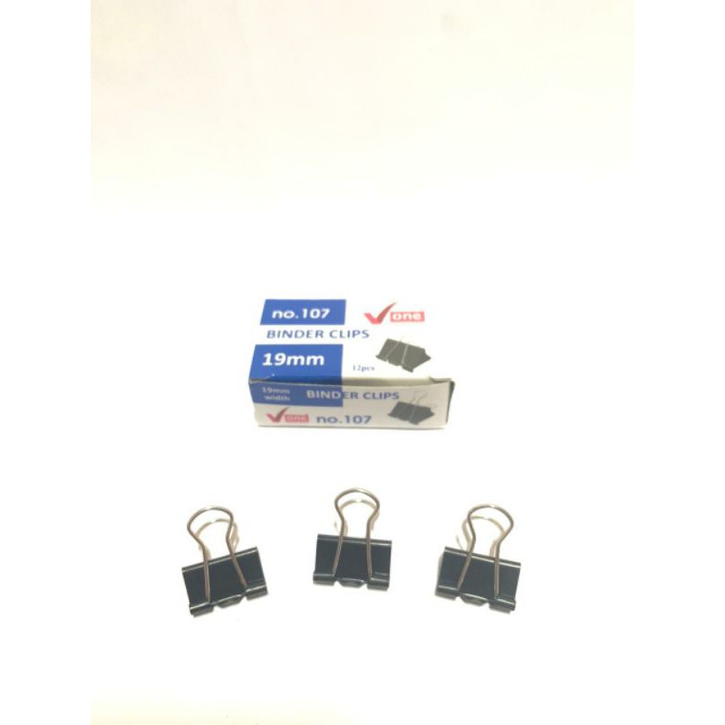 

(12 pcs) binder clip no 105 /107 /155 / 200 / 260 merk v one / binder clip