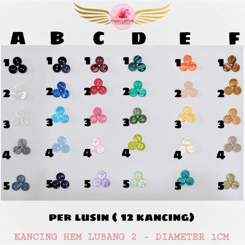 Kancing hem lubang 2 termurah (lusin/12pcs)