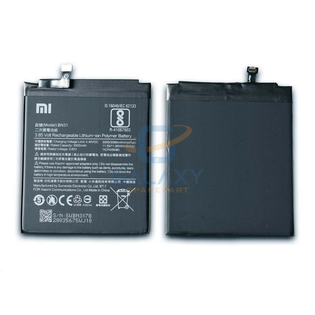 BATRE - BATERE - BATERAI XIAOMI REDMI NOTE 5A / MI5X BN31 / BATRE XIAOMI MI5X / MIA1 / BN-31 ORIGINAL