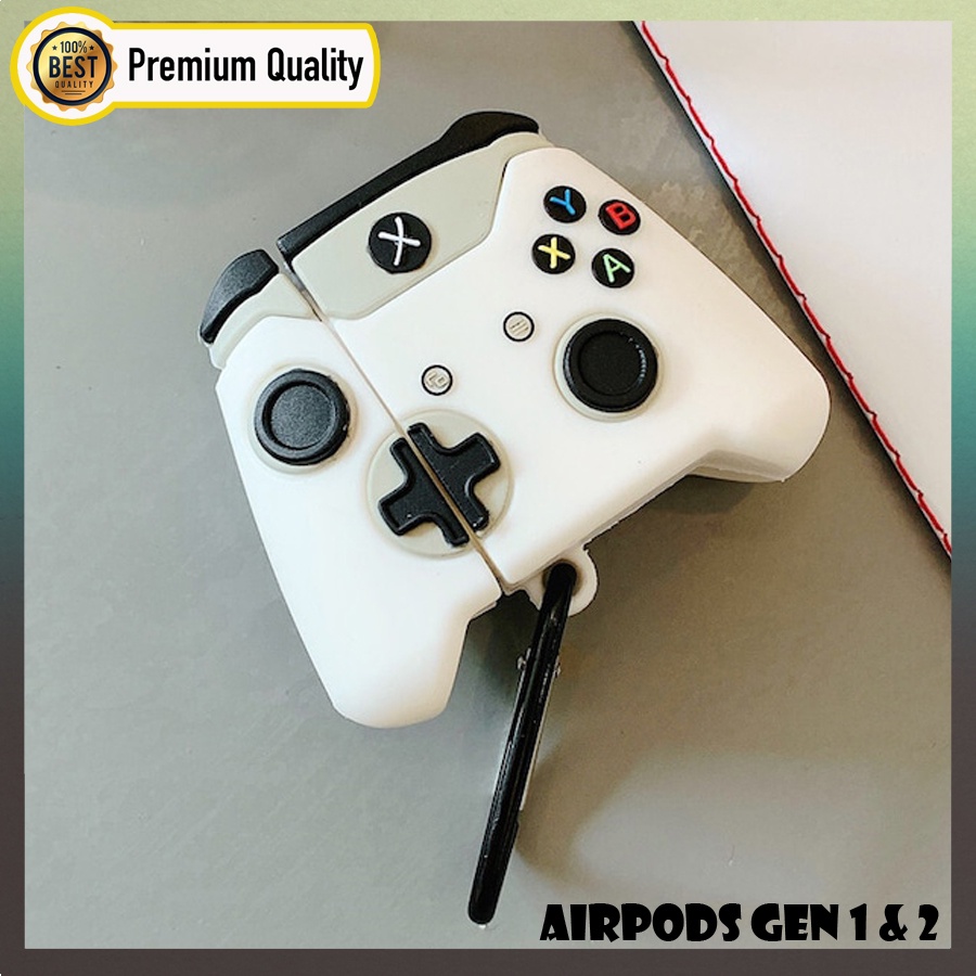 Case Apple Airpods Gen 1 & 2 Anti Shock Premium Silicone Karakter-Xbox White