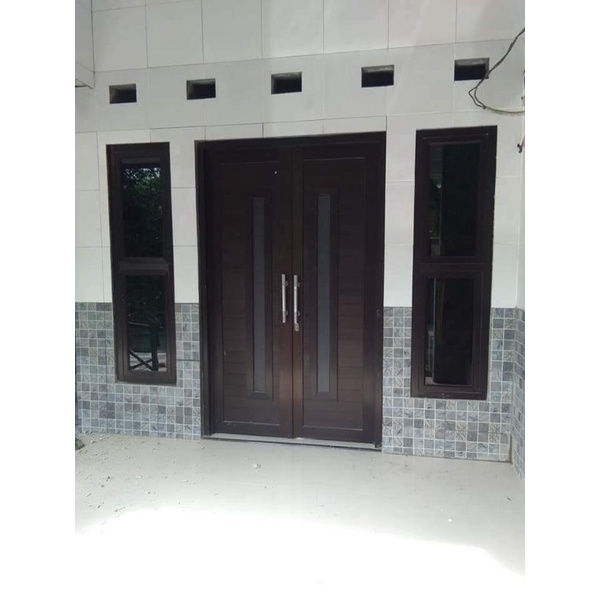 jendela +kusen aluminium cesment lengkap T 160x L40 hitam ,putih coklat pengiriman bisa ke seluruh