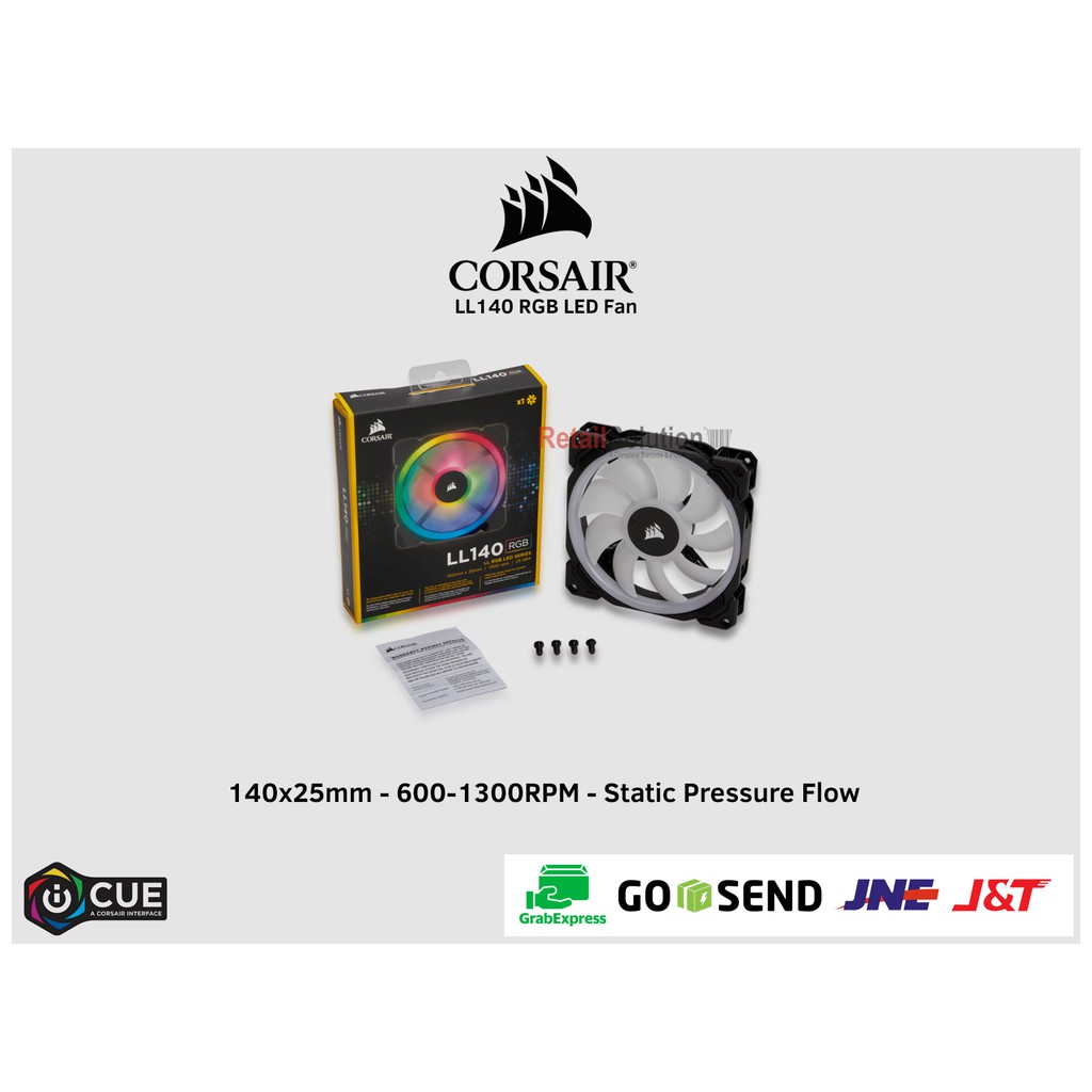 Corsair LL140 140mm Dual Light Loop RGB LED Fan - Single Fan