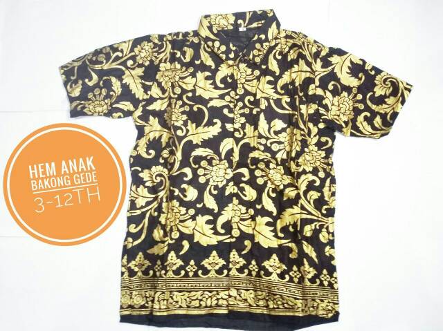 Risna Batik HRB026 kenongo Kemeja Hem pendek padi pekalongan M L XL MURAH KEREN bati pria wajik biru