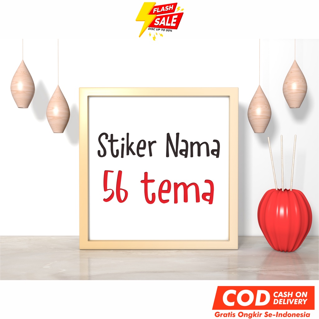 

Stiker Nama 56 Tema - Waterproof - Label Nama Waterproof - FLASHSALE VINYL