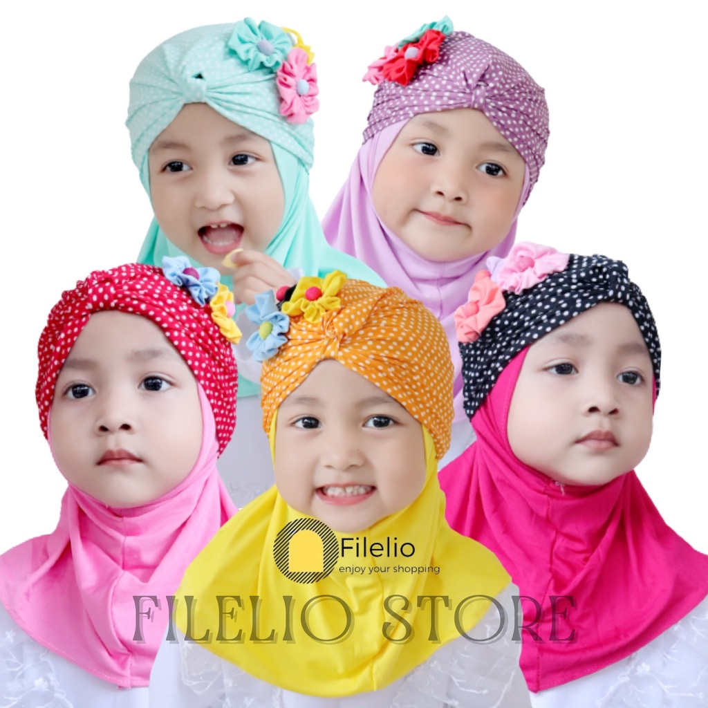 TERMURAH Hijab Anak Bayi Perempuan Murah Turban Combi Krudung Anak Lucu Umur 0 -3 Tahun Terbaru