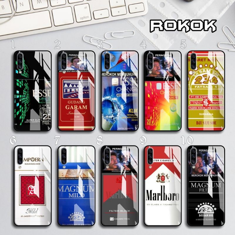 BDK Case Softcase SILIKON gambar Rokok Back Case Glass Kaca Oppo Vivo Xiaomi Samsung realme iphone