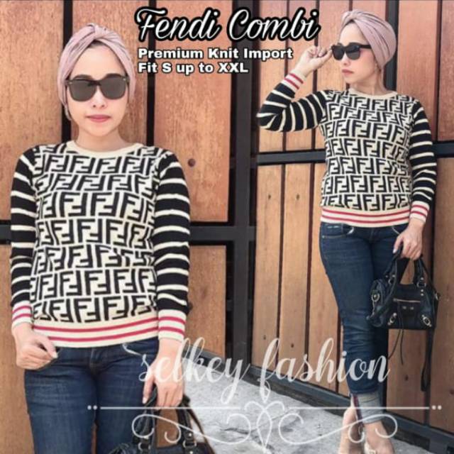 OUTWEAR SWEATER PREMIUM KNIT FENDI COMBI BY SELKEY