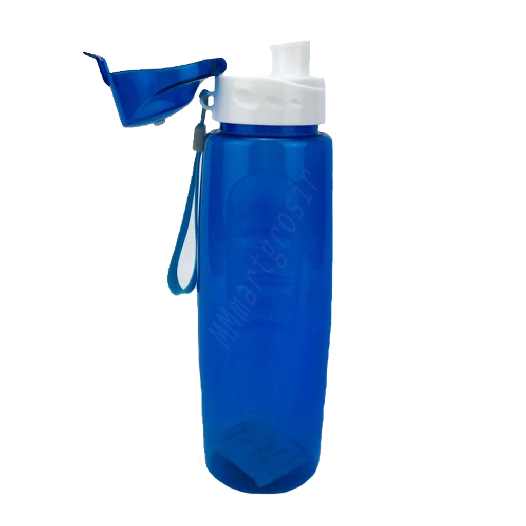 Botol minum / botol plastik / Botol minum + saringan / Warna biru / 600ml