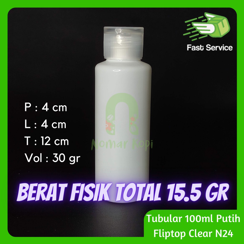 Botol 100ML RF PUTIH Fliptop