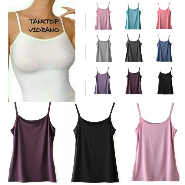 Tanktop Cewek Tali Viorano Super Soft Tangtop Tali Kecil Wanita Berkualitas All Size Fit XL