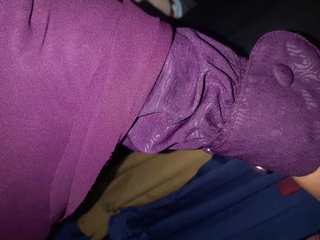 Gamis Hermosa Ory batik Parang Ungu Dan Navi  Umbrella 4m