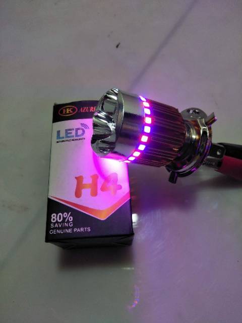 Lampu hid 3 led h4 plus angal as 7 warna