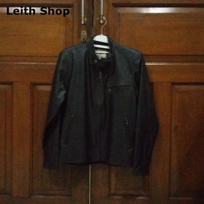 Jaket Kulit Hitam Pria Cowok