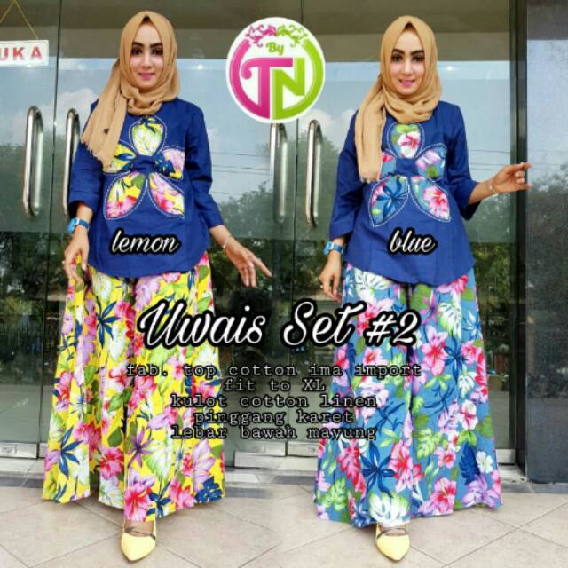 UWAIS SET 2 - SET KULOT MOTIF ATAS BAWAH