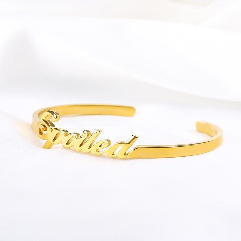 gelang nama titanium anti karat lapis emas aksesoris fashion wanita name necklace