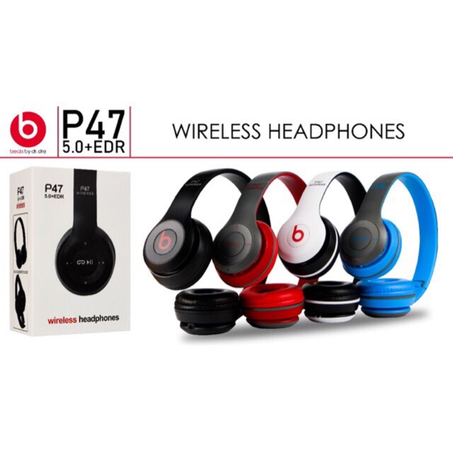 Hf Headphone Headset P47 Wireless Portable Bluetooth Earphone Bando