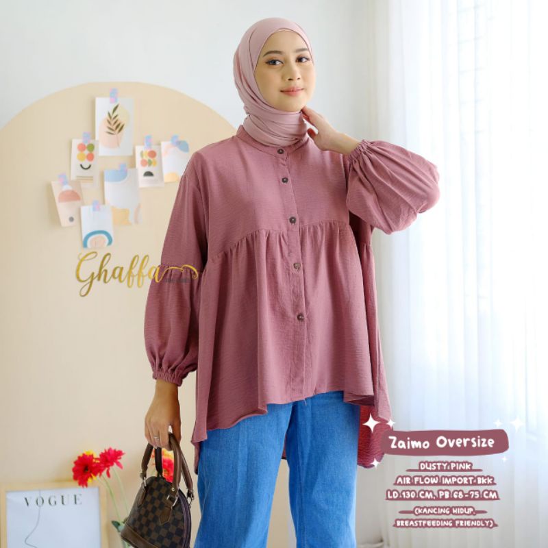 Oversize blouse modern / Zaimo oversize blouse polos by ghaffa the label / Blouse muslimah keren