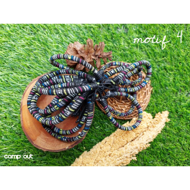 Gelang Tenun Etnik Songket khas Lombok / Gelang Rajut Unik Motif Kain / Gelang Motif / Gelang  Pendaki Gunung Pria Wanita / Gelang Outdoor