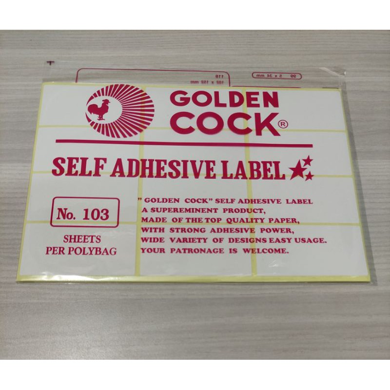 

Label golden cock