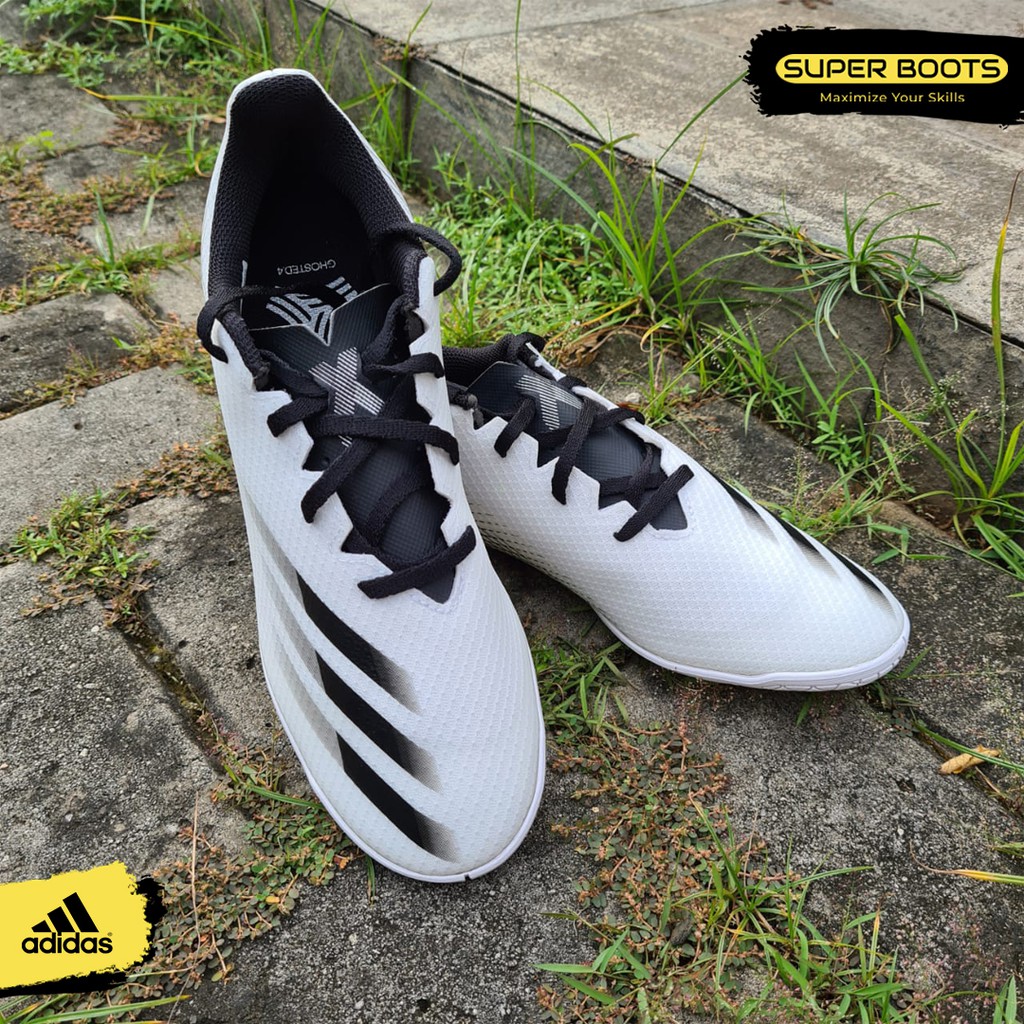 Sepatu Futsal Adidas X Ghosted.4 IN - White Black Original FW6797