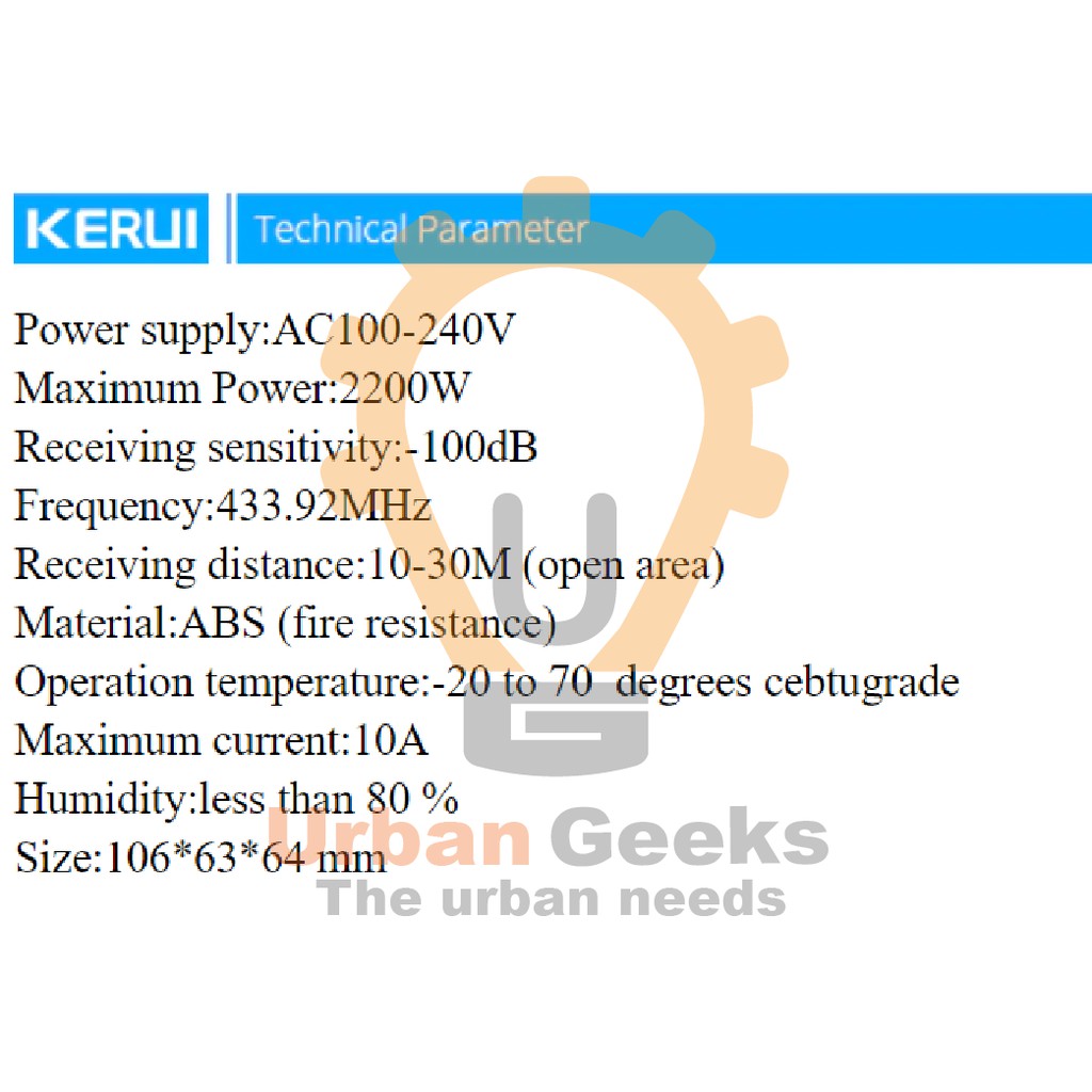 Power Socket Smart Switch for Kerui Alarm System KERUI S71