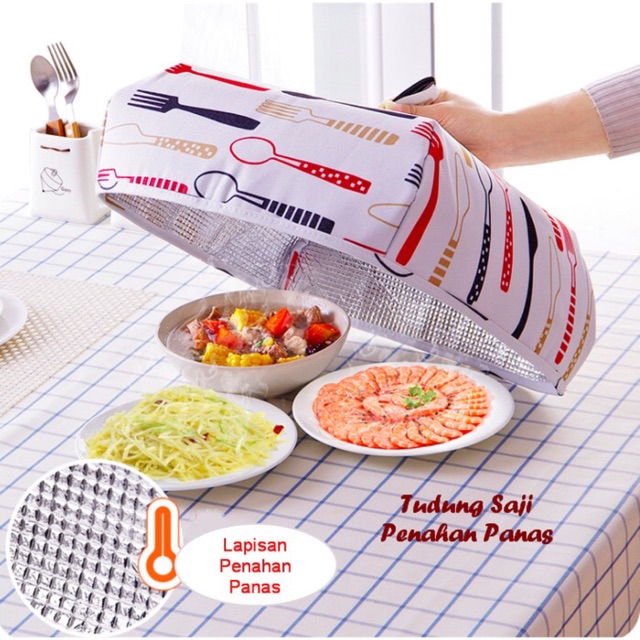 Tudung saji dengan penahan panas ( makanan jadi awet panasnya) ok  good quality