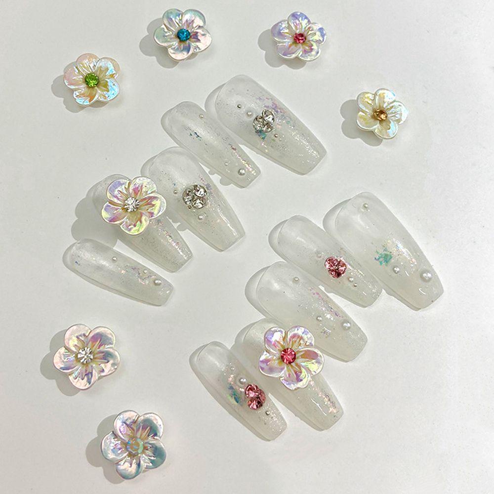 Mxbeauty Bunga Nail Art Dekorasi Manis Lima Kelopak Bunga Fashion DIY Hiasan Kuku 3D Perhiasan Kuku