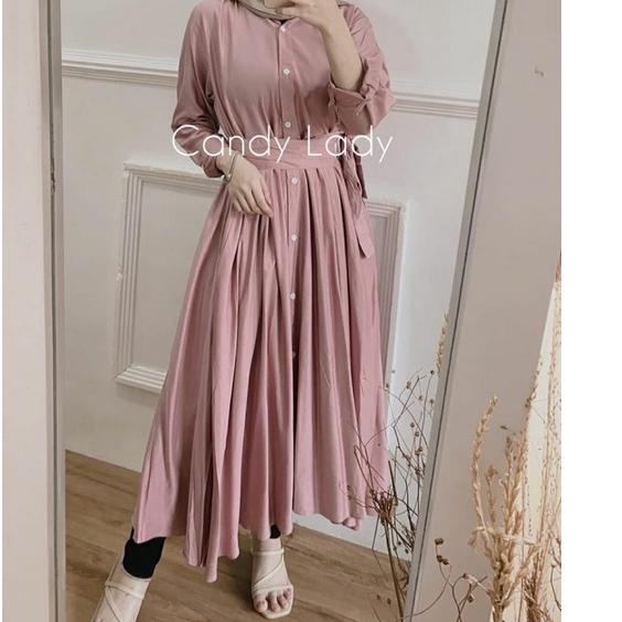More Info Here TUNIK SOLANA FULL KANCING DAILY BUSUI BAJU WANITA TUNIK MOSCREPE PREMIUM WARNA LILAC 