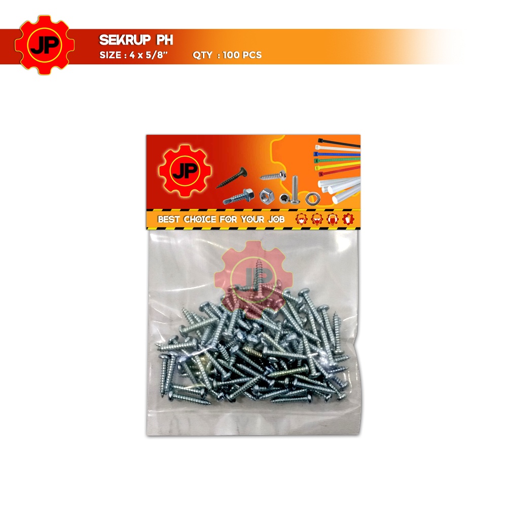 SEKRUP PH 4 x 5/8 - SKRUP PH 4x5/8 BAUT TAPPING ISI 100 PCS