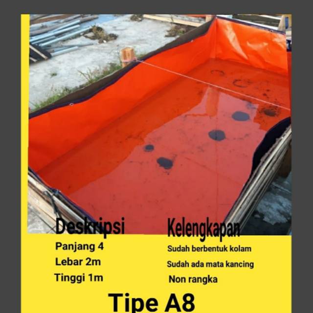 Terpal kolam kotak 4x2x1 A8