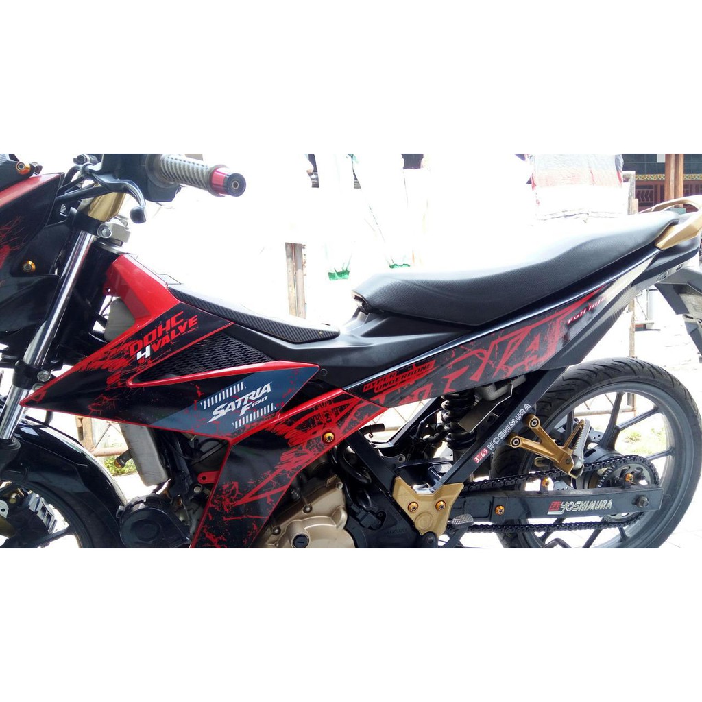 Stiker Striping List Motor Satria Fi Injeksi Pletek Dasar Hitam